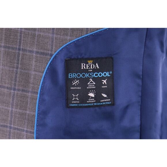 Brooks Brothers Regent BrooksCool Gray/Blue Windowpane 2-Btn Wool Suit 41R - Picture 8 of 12